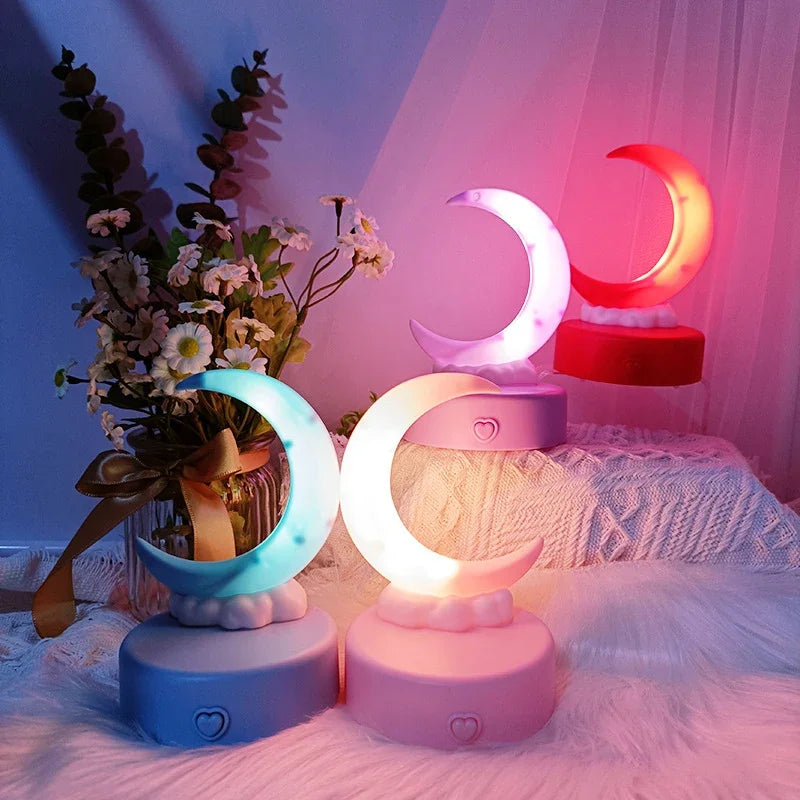 Moon Night Light Bedroom Desk Lamps Decorative Moon Lights DIY Luminous Toy Children Baby Room Bedside Atmosphere Light