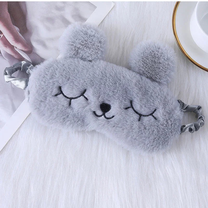 Cute Cartoon Rabbit Plush Sleeping Eye Mask Comfortable Sleep Mask Sleep Aid  Home Shading Light Eye Cover Eyeshade