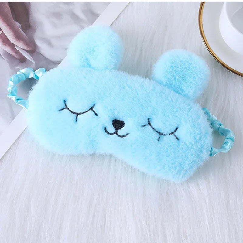 Cute Cartoon Rabbit Plush Sleeping Eye Mask Comfortable Sleep Mask Sleep Aid  Home Shading Light Eye Cover Eyeshade