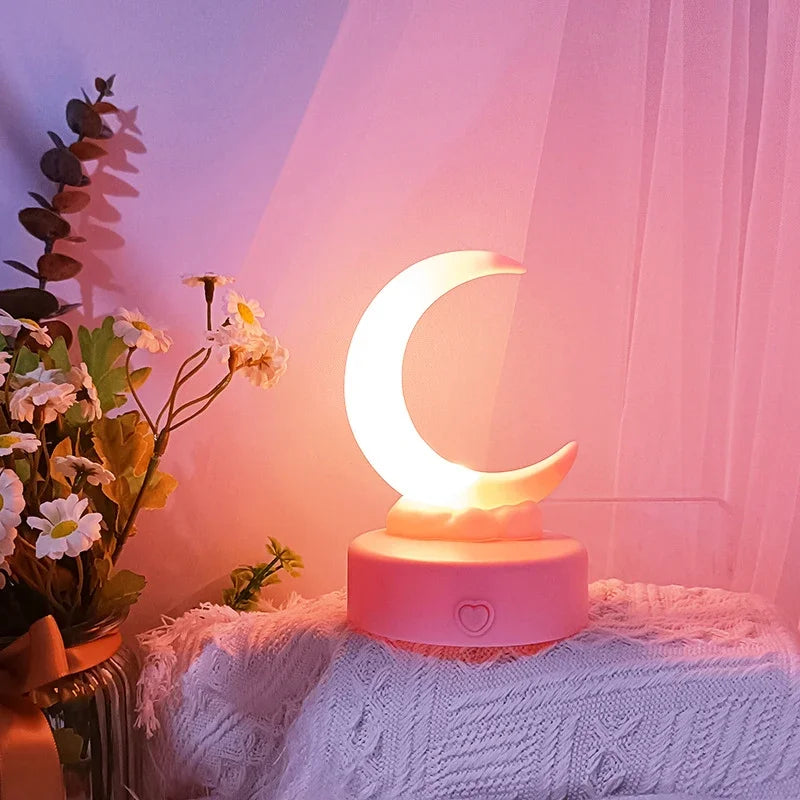 Moon Night Light Bedroom Desk Lamps Decorative Moon Lights DIY Luminous Toy Children Baby Room Bedside Atmosphere Light