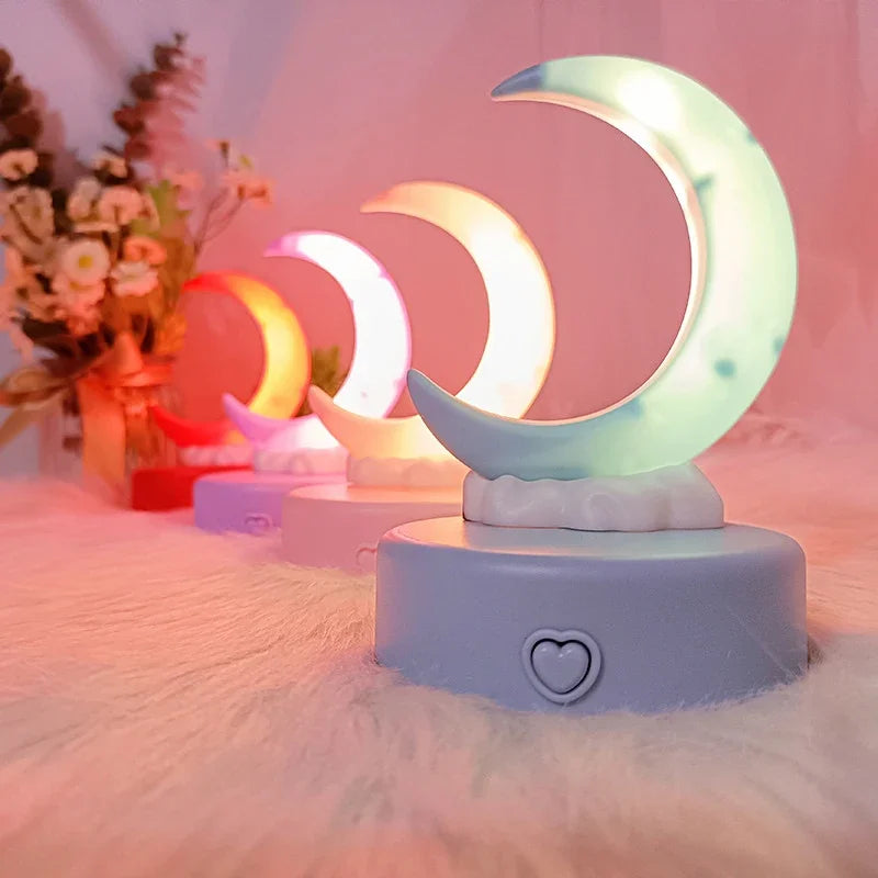 Moon Night Light Bedroom Desk Lamps Decorative Moon Lights DIY Luminous Toy Children Baby Room Bedside Atmosphere Light